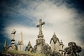 Stone crosses in a cemetery in Galicia, Spain Royalty Free Stock Photo