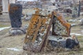 Stone crosses (khachkar) with traditional ornament, Noratus,Armenia