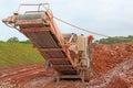 Stone crusher on a road construction site Royalty Free Stock Photo