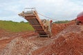 Stone crusher on a road construction site Royalty Free Stock Photo