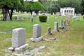 Stone crypts at a cemetery.