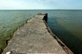 Stone curve of an old pier, Vistula Lagoon, Poland