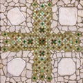 Stone decorative background with cross mosaic Royalty Free Stock Photo