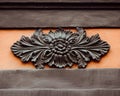 Architectural details on building, stone carving, aesthetic frills Royalty Free Stock Photo