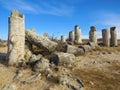 The Stone Desert or Stone Forest near Varna. Naturally formed column rocks. Fairytale like landscape. Bulgaria.