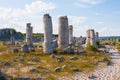 The Stone Desert or Stone Forest or Pobiti Kamani. Famous natural rock phenomenon near Varna, Bulgaria. Royalty Free Stock Photo