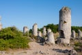 The Stone Desert or Stone Forest or Pobiti Kamani. Famous natural rock phenomenon near Varna, Bulgaria. Royalty Free Stock Photo