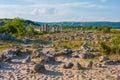 The Stone Desert or Stone Forest or Pobiti Kamani. Famous natural rock phenomenon near Varna, Bulgaria. Royalty Free Stock Photo