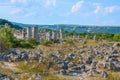 The Stone Desert or Stone Forest or Pobiti Kamani. Famous natural rock phenomenon near Varna, Bulgaria. Royalty Free Stock Photo