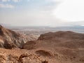 Stone  desert near the Rahaf stream, on the Israeli side of the Dead Sea, near Jerusalem in Israel Royalty Free Stock Photo