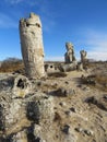 The Stone Desert or Stone Forest near Varna. Naturally formed column rocks. Fairytale like landscape. Bulgaria.