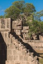 Stone Details and Patterns of an Ancient Ruins of the large pre-Columbian city Chichen Itza, built by the Maya people Royalty Free Stock Photo