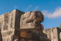 Stone Details and Patterns of an Ancient Ruins of the large pre-Columbian city Chichen Itza, built by the Maya people Royalty Free Stock Photo