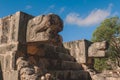 Stone Details and Patterns of an Ancient Ruins of the large pre-Columbian city Chichen Itza, built by the Maya people Royalty Free Stock Photo