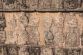 Stone Details and Patterns of an Ancient Ruins of the large pre-Columbian city Chichen Itza, built by the Maya people Royalty Free Stock Photo