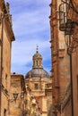 Stone Dome New Salamanca Cathedral Street Spain Royalty Free Stock Photo