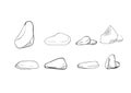 Stone doodle icon vector nature