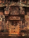 Stone door in Banteay Srei temple near Angkor Wat.