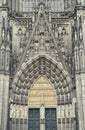 Stone door in cologne Cathedral ,germany. Royalty Free Stock Photo