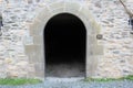 A stone door to a cellar in an 18th century fortified French settlement of Louisbourg