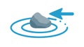 Stone Dropping in Water Ripple, Consequence Reaction Vector Concept, vector design Generative AI Royalty Free Stock Photo