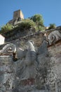 The stone eagle of ancient Abate Fountain in Alcara Li Fusi