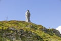 The stone eagle at the Simplon Pass between Italy and Switzerland. It is an alpine pass with an altitude of 2005 metres