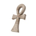 Stone Egyptian Cross Ankh Key of Life. 3d Rendering Royalty Free Stock Photo