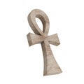 Stone Egyptian Cross Ankh Key of Life. 3d Rendering Royalty Free Stock Photo