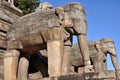 Stone Elephants at Bhaktapur Durbar Square Royalty Free Stock Photo