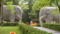 Stone elephants