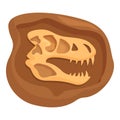 Stone evolution dinosaur icon cartoon . Science clay