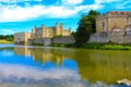 View of Leeds Castle moat Kent United Kingdom Royalty Free Stock Photo