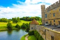 View of Leeds Castle moat Kent United Kingdom Royalty Free Stock Photo