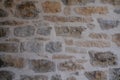 Stone facade restored wall vintage texture background siding different sized stones