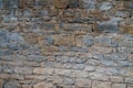 Stone facade wall high background of house brick horizontal stones wallpaper Royalty Free Stock Photo