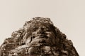 Stone face in ancient Bayon temple, Angkor in Cambodia Royalty Free Stock Photo