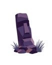 Stone face on easter island. Ancient moai statue. Famous travel symbol. Tourism and vacation tropical object. Stone idol
