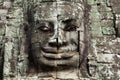 The stone face of the khmer king, Cambodia.