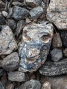 Stone face, a stone shaped like a human face. Mystical spirits of the mountains locked in stone