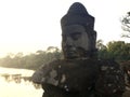 Stone Face Statue. Ancient . Cambodia