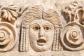 Stone faces bas relief at Myra ancient city. Demre, Turkey Royalty Free Stock Photo