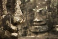 Stone faces, Bayon temple, Angkor Wat,Cambodia Royalty Free Stock Photo
