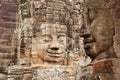 Stone faces, Bayon temple, Angkor Wat Royalty Free Stock Photo