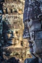 Stone faces at the bayon temple in siem reap,cambodia 10 Royalty Free Stock Photo