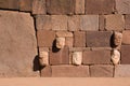 Stone faces of Tiwanaku, Bolivia Royalty Free Stock Photo