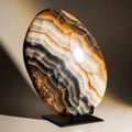 Stone features layers typical of agate or onyx, showcasing its natural Royalty Free Stock Photo