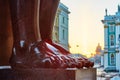 Stone feet of the atlant in Saint Petersburg