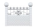 Stone fence with decorative elements
