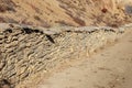 stone fence in the himalayas Royalty Free Stock Photo